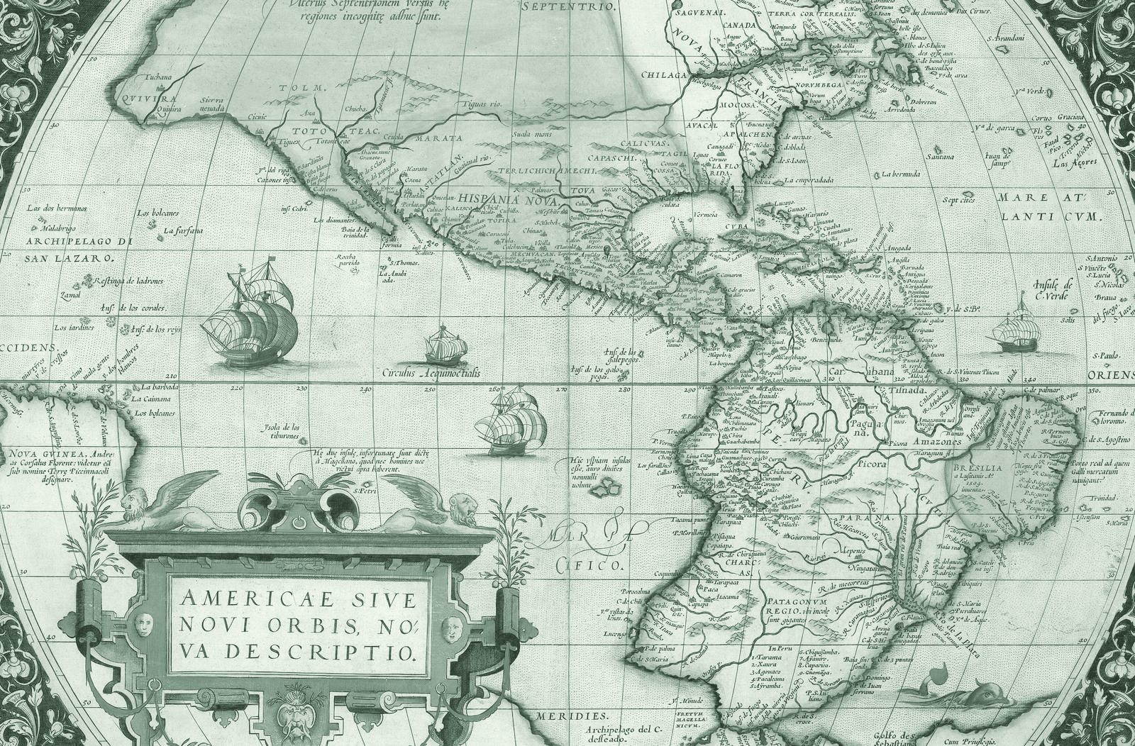 Plancha de América del Theatrum Orbis Terrarum de Abraham Ortelius, 1572